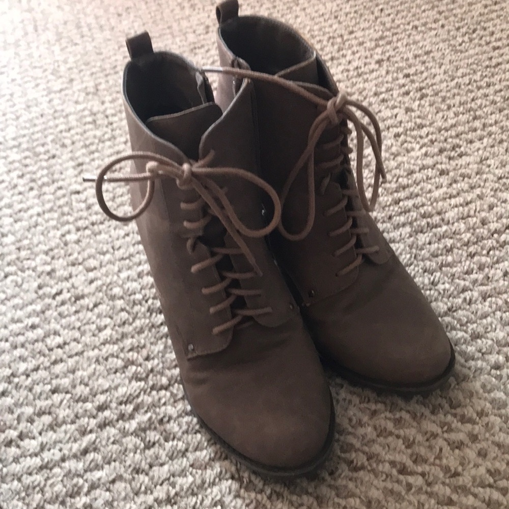 Brown Laceup Booties